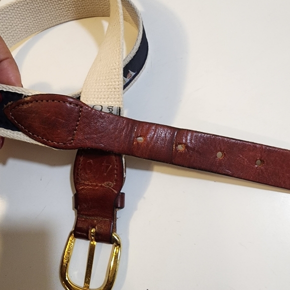 Cape Cod  Belt Canvas and Leather Nautical men's belt size 40 - Picture 4 of 9